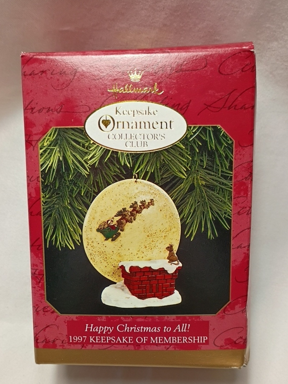 1997 Keepsake of Membership Hallmark Christmas ornament, Happy Christmas to All